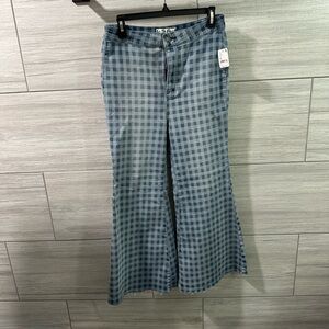 NWT Free People Checkered Youthquake Crop Flare size 30